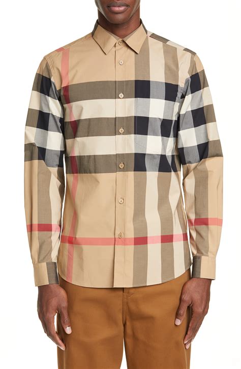 burberry button down mens shirt|Burberry button up shirt men.